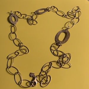 SILPADA .925 sterling silver solid hammered link long necklace. Retired!